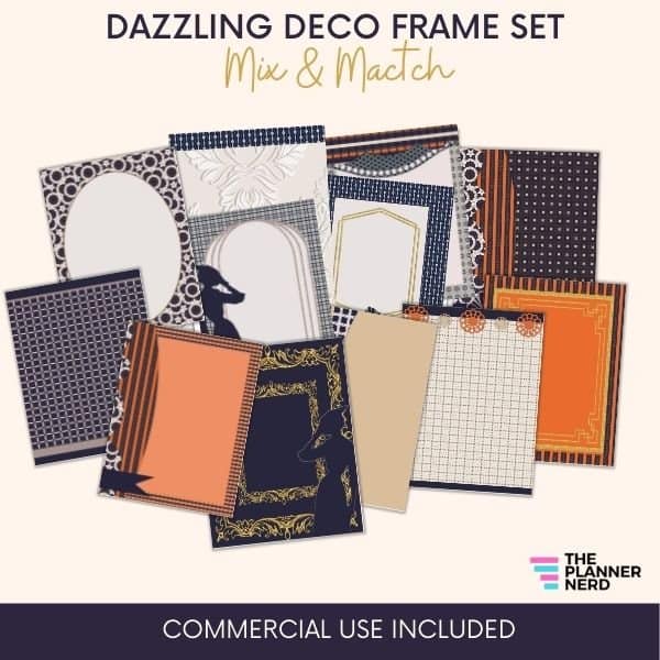 Dazzling Deco Art Frames | The Planner Nerd PLR